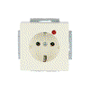 Busch-Protector® SCHUKO® socket insert with Neon lamp /Red with screw terminals ivory white - Platform 63