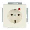 Busch-Protector® SCHUKO® socket insert with Neon lamp /Red with screw terminals ivory white - Platform 63