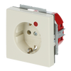 Busch-Protector® SCHUKO® socket insert with Neon lamp /Red with screw terminals ivory white - Platform 63