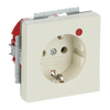 Busch-Protector® SCHUKO® socket insert with Neon lamp /Red with screw terminals ivory white - Platform 63