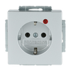 Busch-Protector® SCHUKO® socket insert with Neon lamp /Red with screw terminals aluminium silver - Platform 63