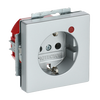 Busch-Protector® SCHUKO® socket insert with Neon lamp /Red with screw terminals aluminium silver - Platform 63