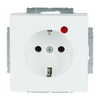 Busch-Protector® SCHUKO® socket insert with Neon lamp /Red with screw terminals studio white matt - Platform 63