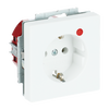 Busch-Protector® SCHUKO® socket insert with Neon lamp /Red with screw terminals studio white matt - Platform 63