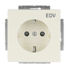 SCHUKO® Socket insert with legend EDV Safety Shutter ivory white - Platform 63