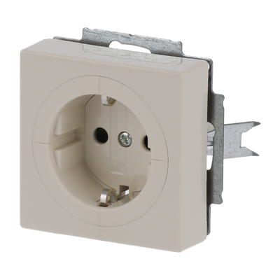 Busch-Object socket outlet SCHUKO® socket insert Safety Shutter ivory white - Platform 63
