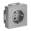 Busch-Object socket outlet SCHUKO® socket insert Safety Shutter stainless steel - Pure Stainless Steel