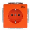 SCHUKO® Socket insert with legend ZSV Safety Shutter orange - Platform 63