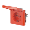 SCHUKO® Socket insert with labelling field Safety Shutter with Hinged Lid with label space orange - Platform 63