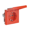 SCHUKO® Socket insert with labelling field Safety Shutter with Hinged Lid with label space orange - Platform 63