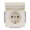 SCHUKO® Socket insert with labelling field Safety Shutter with Hinged Lid with label space ivory white - Platform 63