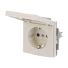 SCHUKO® Socket insert with labelling field Safety Shutter with Hinged Lid with label space ivory white - Platform 63