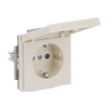SCHUKO® Socket insert with labelling field Safety Shutter with Hinged Lid with label space ivory white - Platform 63