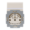 SCHUKO® Socket insert with labelling field Safety Shutter with Hinged Lid with label space ivory white - Platform 63