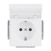SCHUKO® Socket insert with labelling field Safety Shutter with Hinged Lid studio white matt - Platform 63