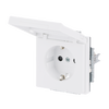 SCHUKO® Socket insert with labelling field Safety Shutter with Hinged Lid studio white matt - Platform 63