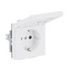SCHUKO® Socket insert with labelling field Safety Shutter with Hinged Lid studio white matt - Platform 63