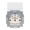 SCHUKO® Socket insert with labelling field Safety Shutter with Hinged Lid studio white matt - Platform 63