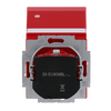 SCHUKO® Socket insert with labelling field Safety Shutter with LED Control light with Hinged Lid with label space red - Platform 63