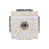 SCHUKO® Socket insert with labelling field Safety Shutter with Hinged Lid Cylinder with Different Locking with label space ivory white - Platform 63
