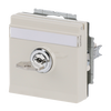 SCHUKO® Socket insert with labelling field Safety Shutter with Hinged Lid Cylinder with Different Locking with label space ivory white - Platform 63