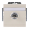 SCHUKO® Socket insert with labelling field Safety Shutter with Hinged Lid Cylinder with Simultaneous Locking with label space ivory white - Platform 63