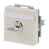 SCHUKO® Socket insert with labelling field Safety Shutter with Hinged Lid Cylinder with Simultaneous Locking with label space ivory white - Platform 63