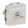 SCHUKO® Socket insert with labelling field Safety Shutter with Hinged Lid Cylinder with Simultaneous Locking with label space ivory white - Platform 63