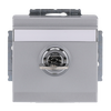SCHUKO® Socket insert with labelling field Safety Shutter with Hinged Lid Cylinder with Different Locking with label space aluminium silver - Platform 63