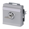 SCHUKO® Socket insert with labelling field Safety Shutter with Hinged Lid Cylinder with Different Locking with label space aluminium silver - Platform 63