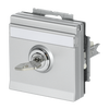 SCHUKO® Socket insert with labelling field Safety Shutter with Hinged Lid Cylinder with Simultaneous Locking with label space aluminium silver - Platform 63