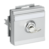 SCHUKO® Socket insert with labelling field Safety Shutter with Hinged Lid Cylinder with Simultaneous Locking with label space aluminium silver - Platform 63