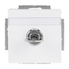 SCHUKO® Socket insert with labelling field Safety Shutter with Hinged Lid and Cylinder Lock with simultaneous locking studio white matt - Platform 63