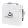 SCHUKO® Socket insert with labelling field Safety Shutter with Hinged Lid and Cylinder Lock with simultaneous locking studio white matt - Platform 63
