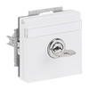SCHUKO® Socket insert with labelling field Safety Shutter with Hinged Lid and Cylinder Lock with simultaneous locking studio white matt - Platform 63