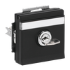 SCHUKO® Socket insert with labelling field Safety Shutter with Hinged Lid Cylinder with Simultaneous Locking with label space black matt - Platform 63