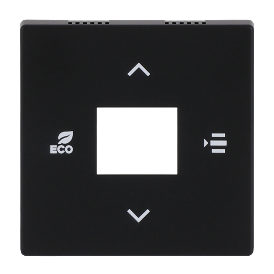 User Operation Symbols "up, down, ECO, menu" 1gang black matt - Platform 63
