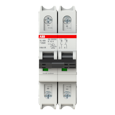 Miniature Circuit Breakers MCBs - SU200DC - 2P - 16 A - K