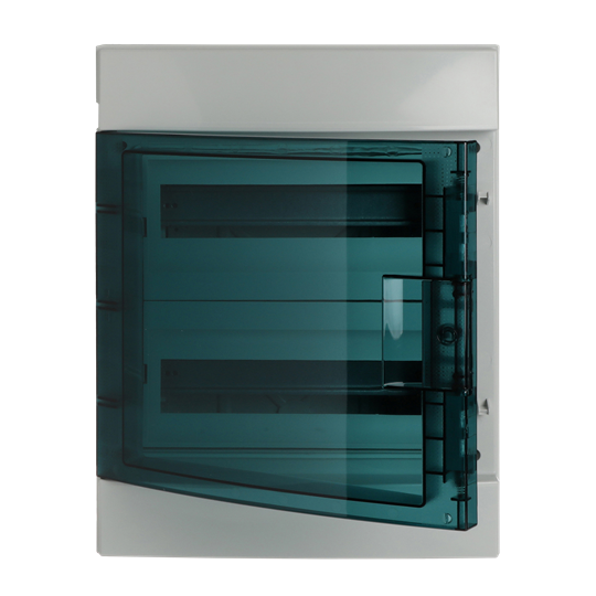 Consumer unit  MISTRAL65, Surface mounting, 24 modules, 2 row(s), IP65,  Door: Single, Plastic, Transparent, Dimensions: 435 mm x 320 mm x 155 mm