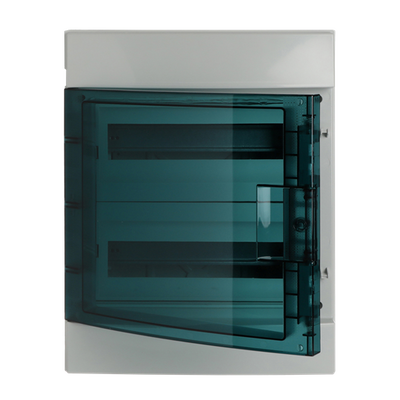 Consumer unit , Surface mounting, 24 modules, 2 row(s), IP65, Door: Single, Plastic, Transparent, Dimensions: 435 mm x 320 mm x 155 mm