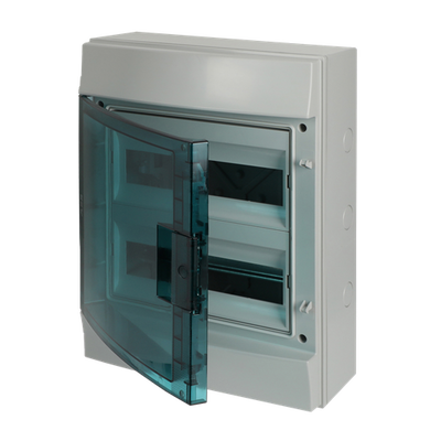 Consumer unit  MISTRAL65, Surface mounting, 24 modules, 2 row(s), IP65,  Door: Single, Plastic, Transparent, Dimensions: 435 mm x 320 mm x 155 mm