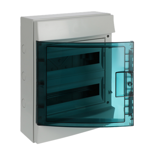 Consumer unit  MISTRAL65, Surface mounting, 24 modules, 2 row(s), IP65,  Door: Single, Plastic, Transparent, Dimensions: 435 mm x 320 mm x 155 mm – Image 2 of 3