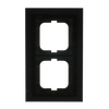Cover frame 2-gang glass black - carat