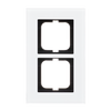 Cover frame 2-gang white glass - carat