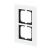 Cover frame 2-gang white glass - carat