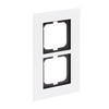 Cover frame 2-gang white glass - carat