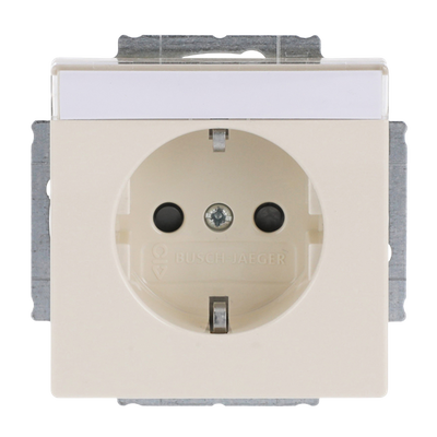 SCHUKO® Socket insert with labelling field Safety Shutter with label space ivory white - Platform 63