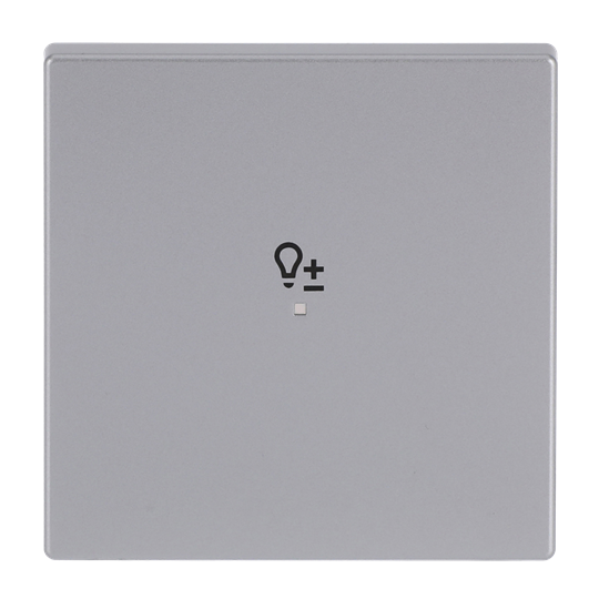 Rocker Symbol "dimming" with Small Transparent Calotte 1gang aluminium silver - Platform 63