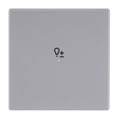 Rocker Symbol "dimming" with Small Transparent Calotte 1gang aluminium silver - Platform 63