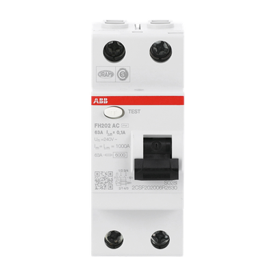Residual Current Circuit Breaker FH200 - 2P - 100 mA - 63 A - Type AC